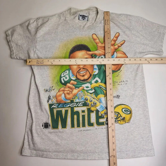 Vintage Reggie White Green Bay Packers Shirt Xplosion Caricature 1994 Size Large - Picture 10 of 14